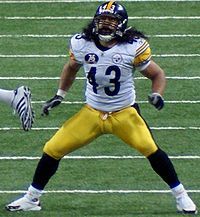 long hair Polamalu